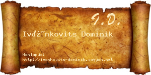 Ivánkovits Dominik névjegykártya